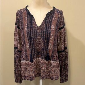 Lucky Brand Multicolor Boho Blouse